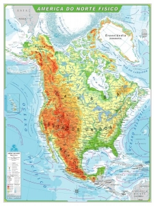 MAPA AMÉRICA DO NORTE FÍSICO