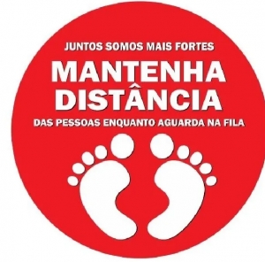 Adesivo Mantenha Distância Chão 20x20...